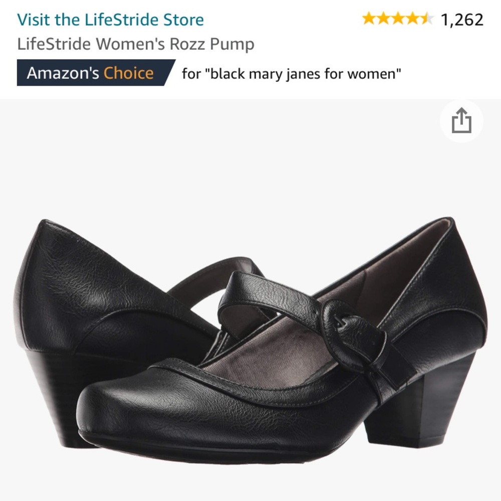 LifeStride Black Mary Jane Pump (flight attendant)